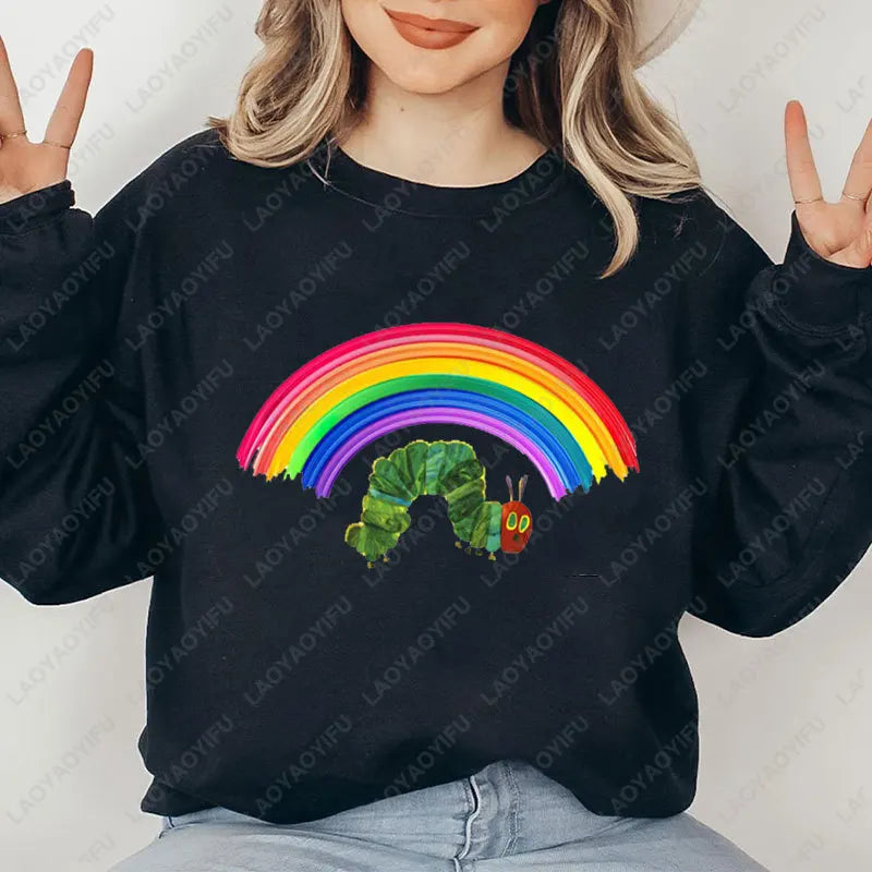 Caterpillar Graphic Long Sleeve Pullover Casual Sweatshirt for Layering