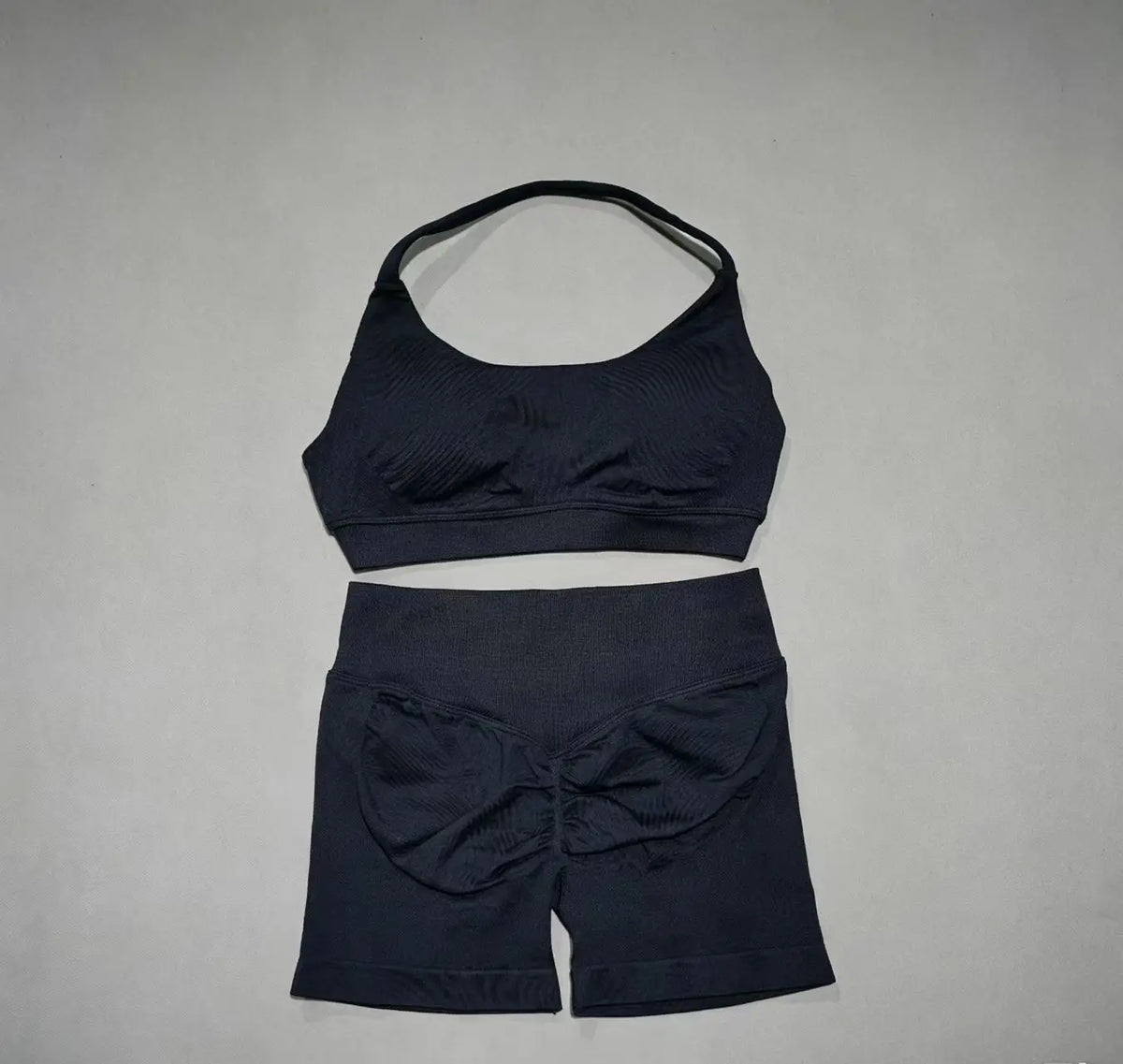 Women's Twist Halter Bra And Shorts Yoga Set