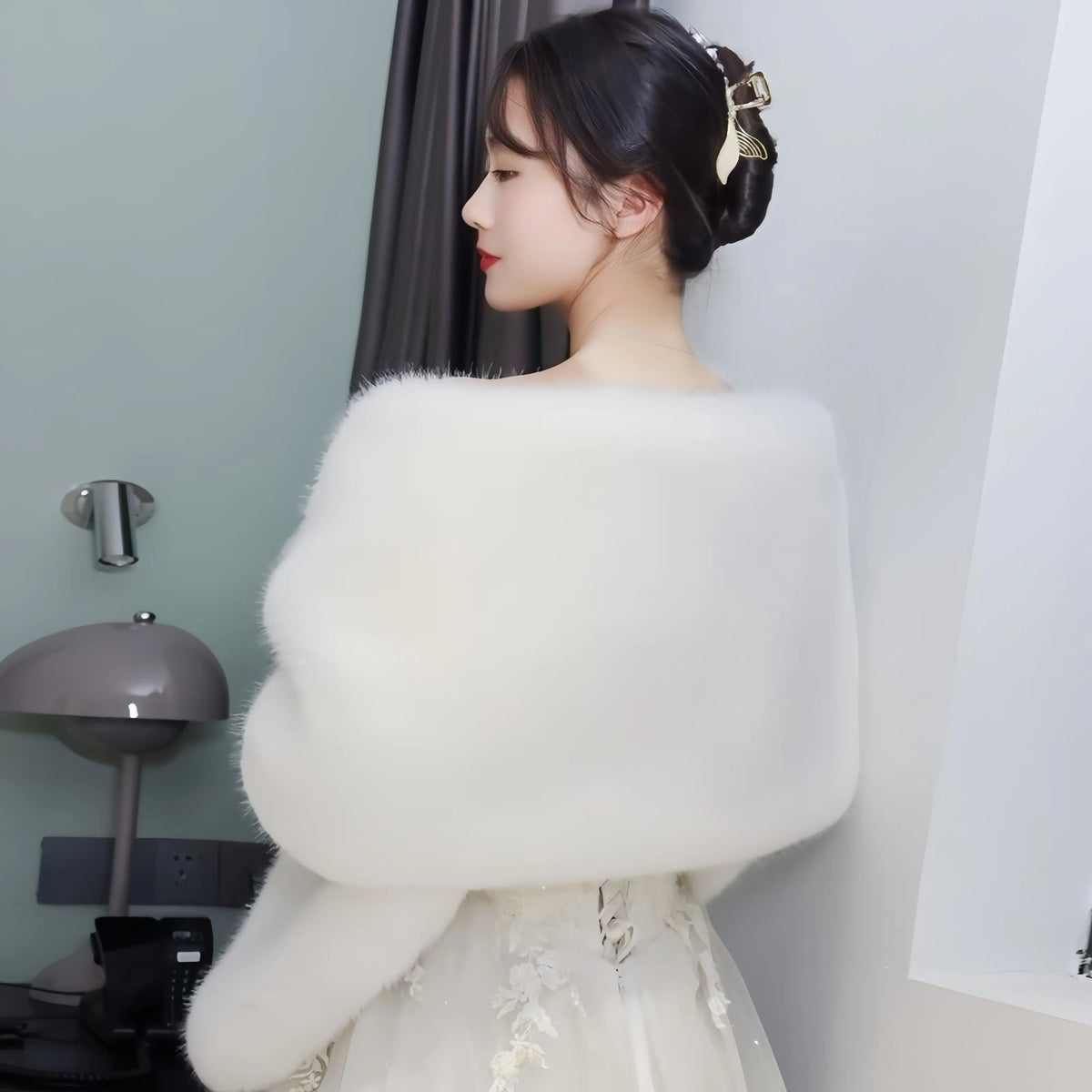 Plush Cross Front Wrap Cape for Layering over Outfits