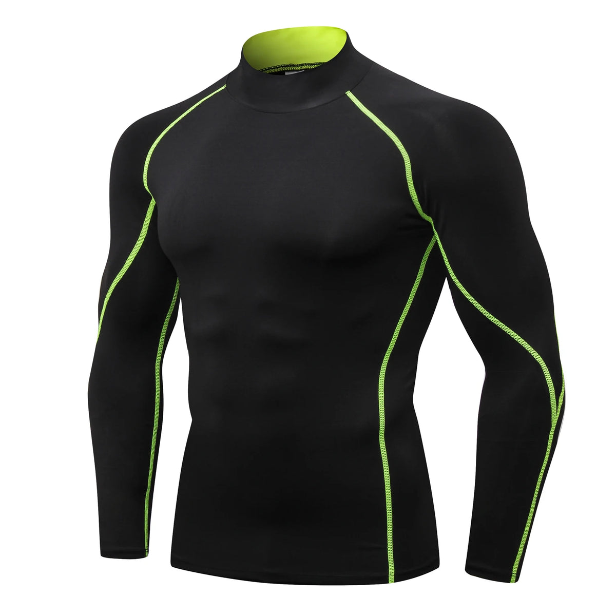 Fitted Crew Neck Long Sleeve Compression T Shirt