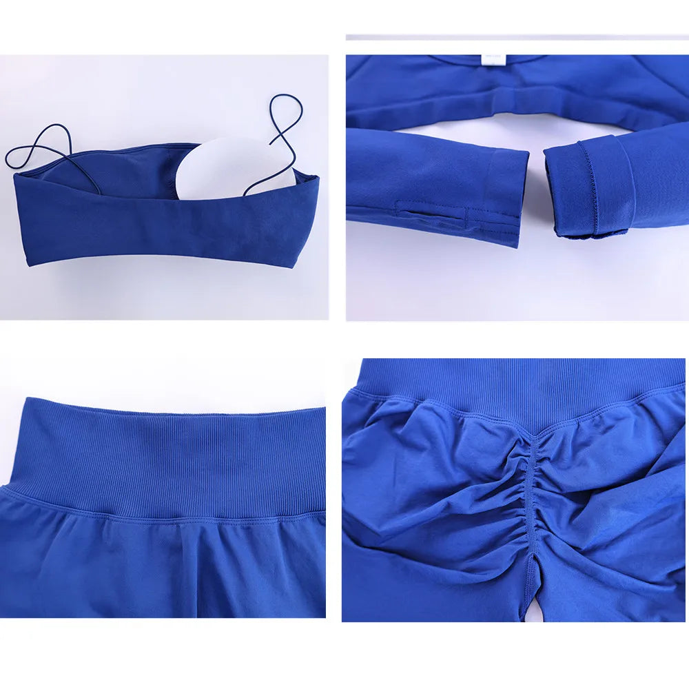Women's Variable Sleeve Top And Bottoms Yoga Set