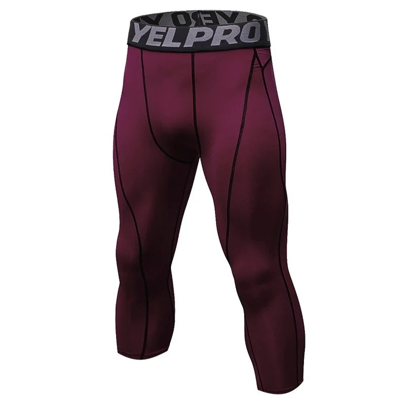 Men's Cropped Training Leggings for Gym and Running