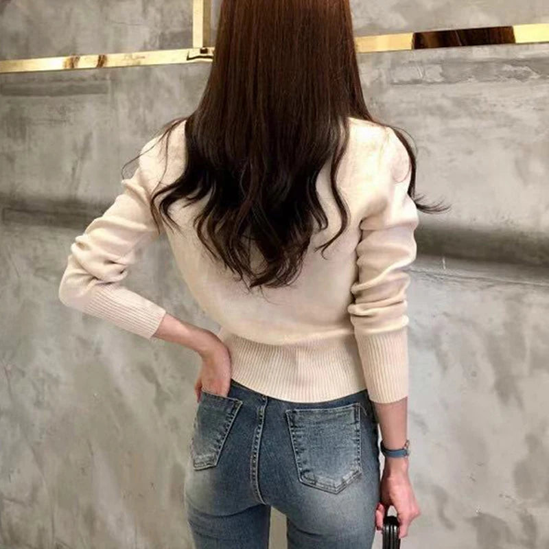 Women's Chest Flap Button Front Cardigan Casual Knit Layer