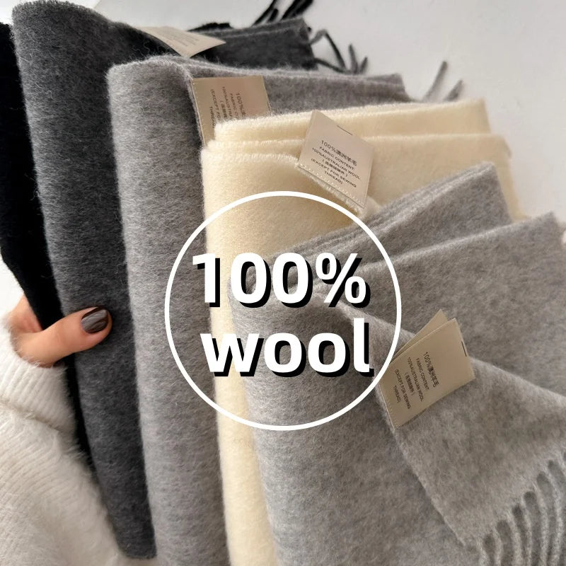 Solid Long Fringed Scarf for Neck and Wrap Styling