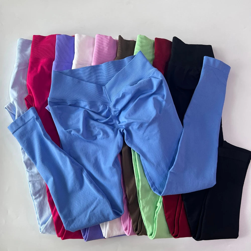 Women's Scrunch V Back Full Length Leggings For Workout Outfits