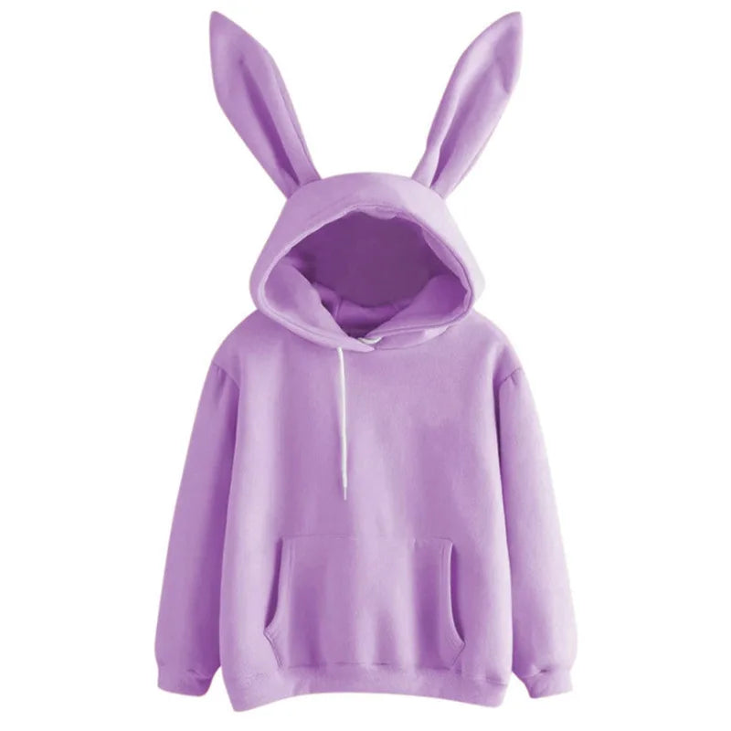 Rabbit Ear Long Sleeve Pullover Casual Hoodie for Layering
