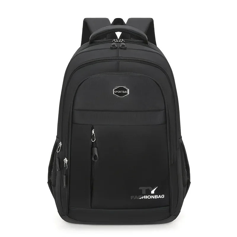 Casual Multi-Pocket Backpack with Contrast Zippers and Adjustable Shoulder Straps