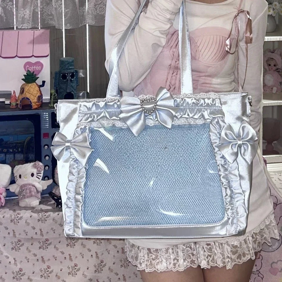 Decorative Display Tote Bag with Transparent Front Pocket