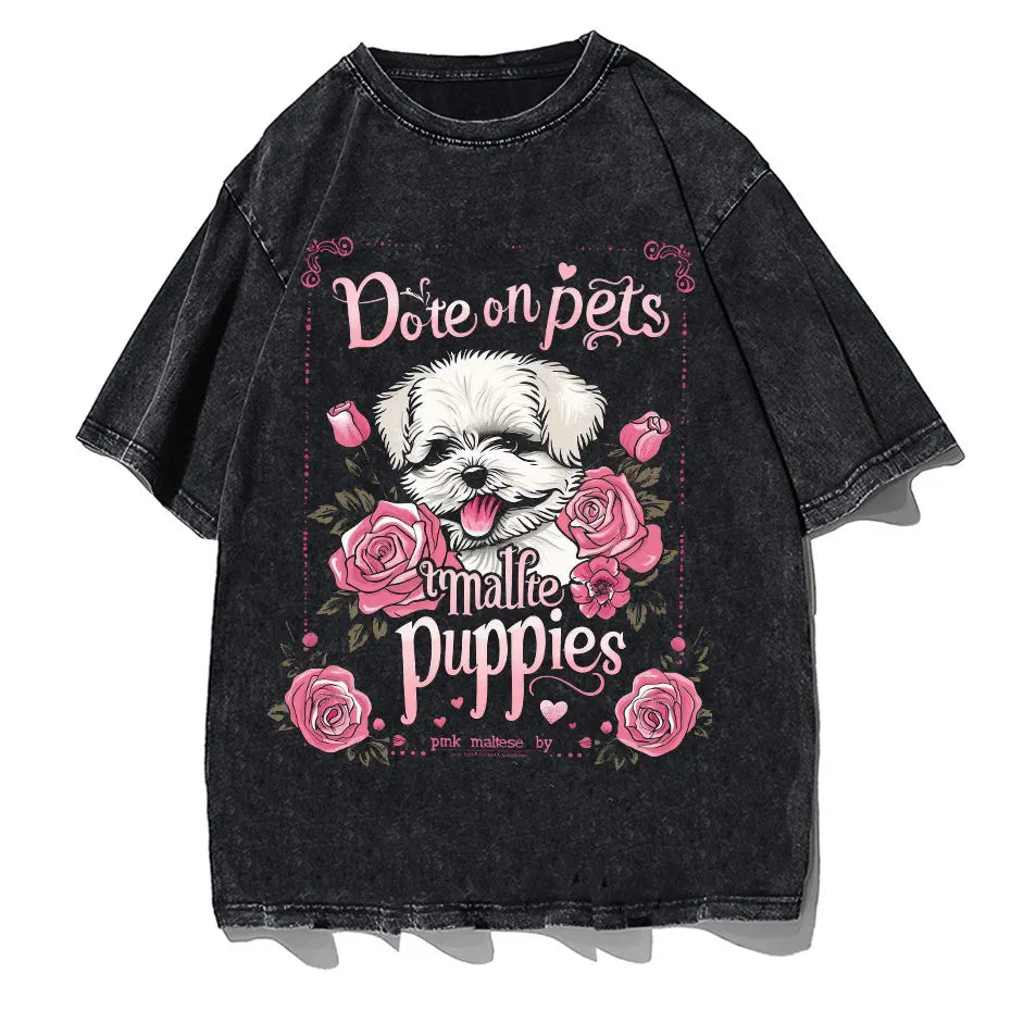 Japanese Cat Cartoon Graphic Baggy T-Shirt Men Streetwear