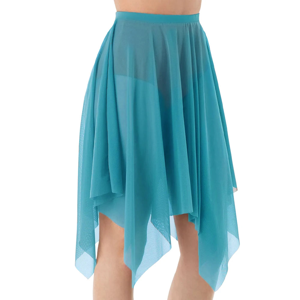 Handkerchief Hem Mesh Ballet Skirt with Child and Adult Size Options