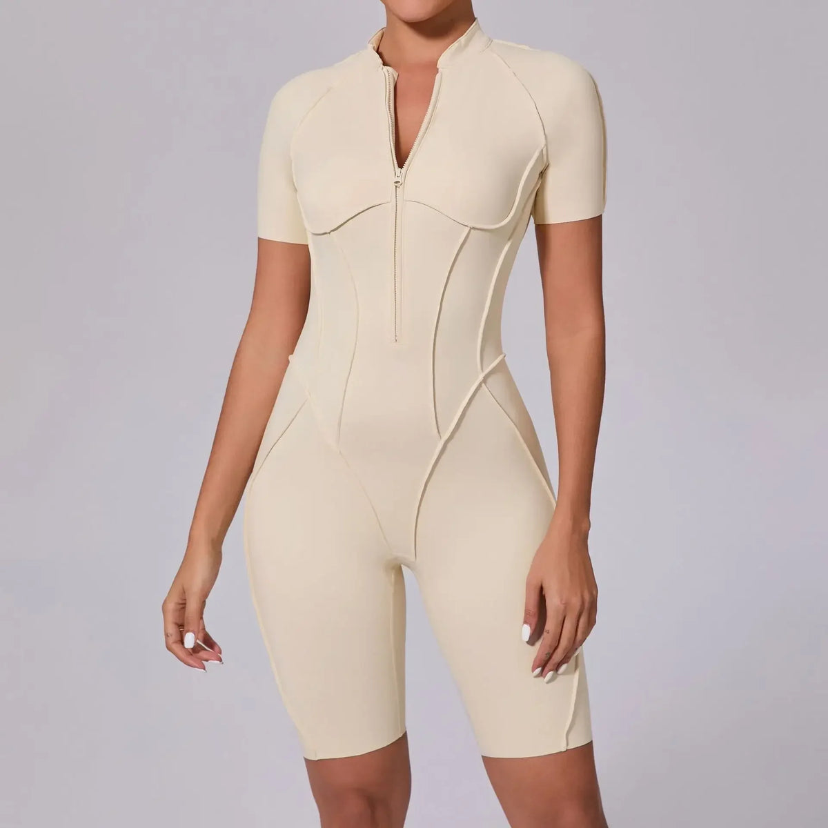 Women's Contoured Workout One Piece with Back Cutout and Multiple Sleeve Styles