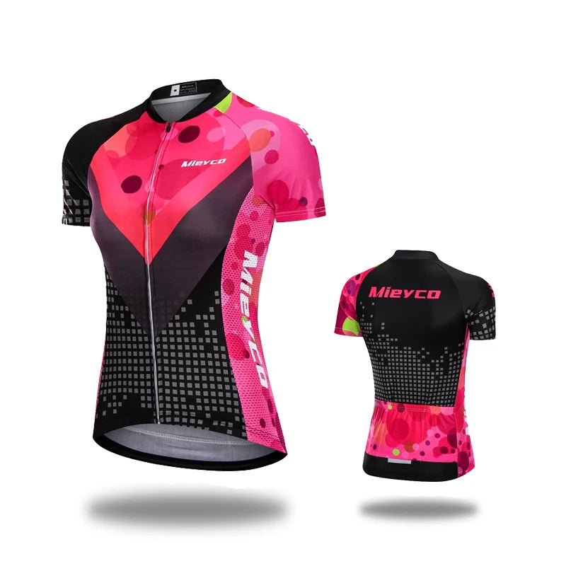 Women Cycling Jersey Summer MTB Bike Shirt Lightweight Breathable Reflective Cycling Top