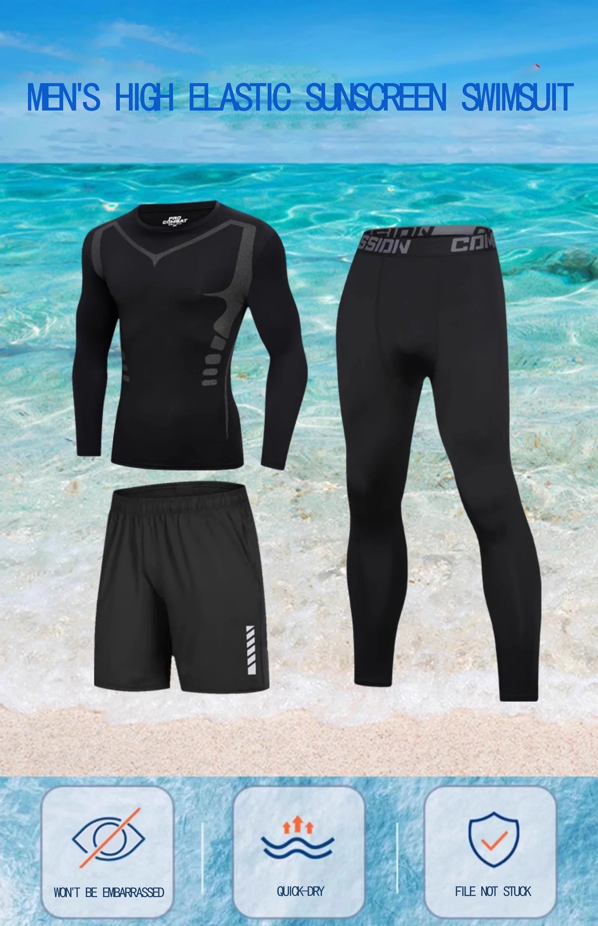 Men's Full Body Swimsuit with Long and Short Sleeve Style Options