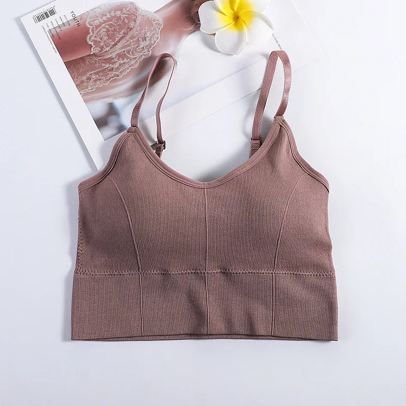 Women's Ribbed Scoop Neck Cropped Tank Top