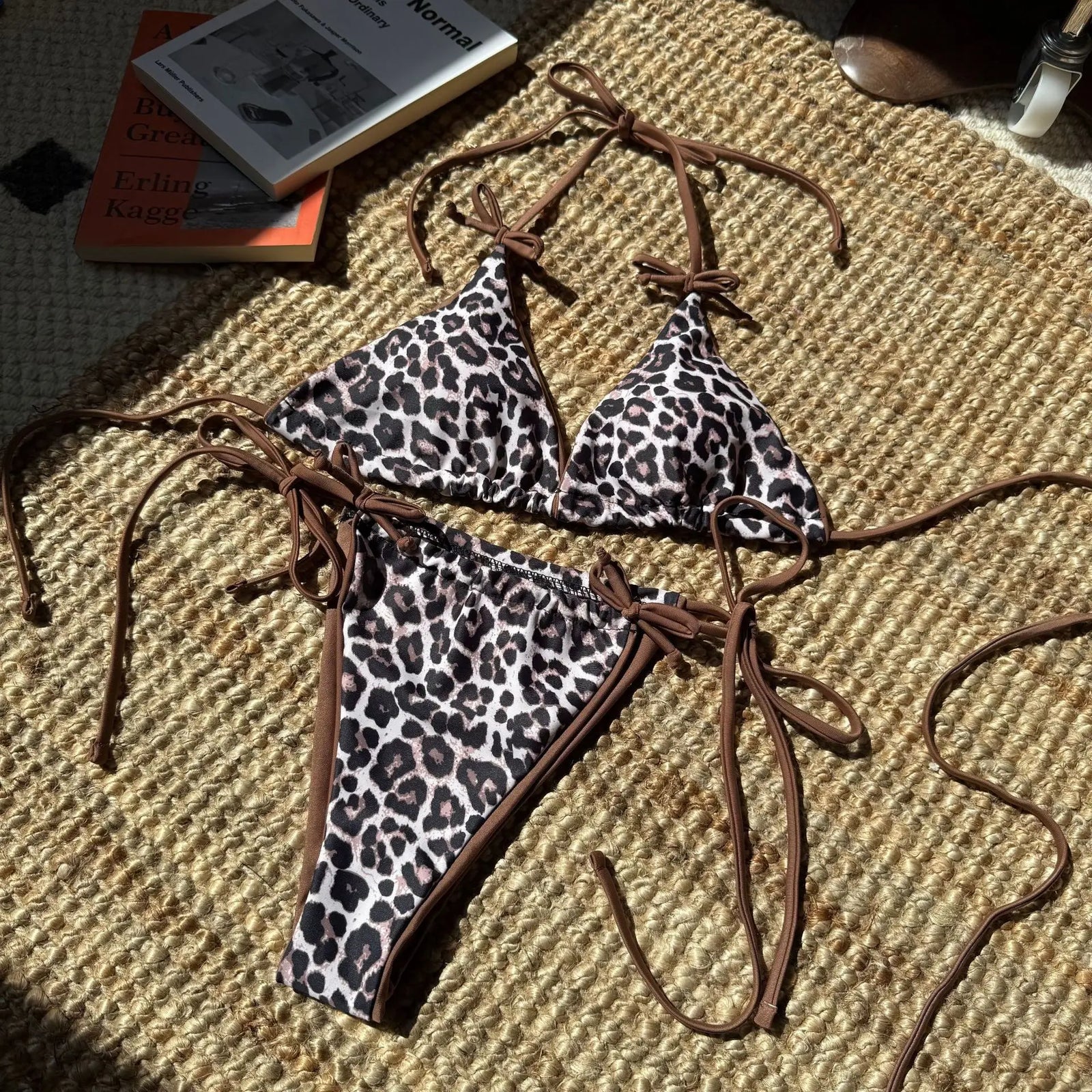Leopard Print Strappy Bikini