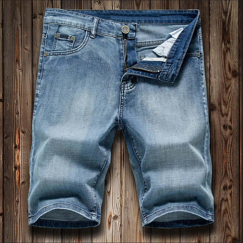 Men's Straight Cut Denim Shorts for Casual Everyday Wear