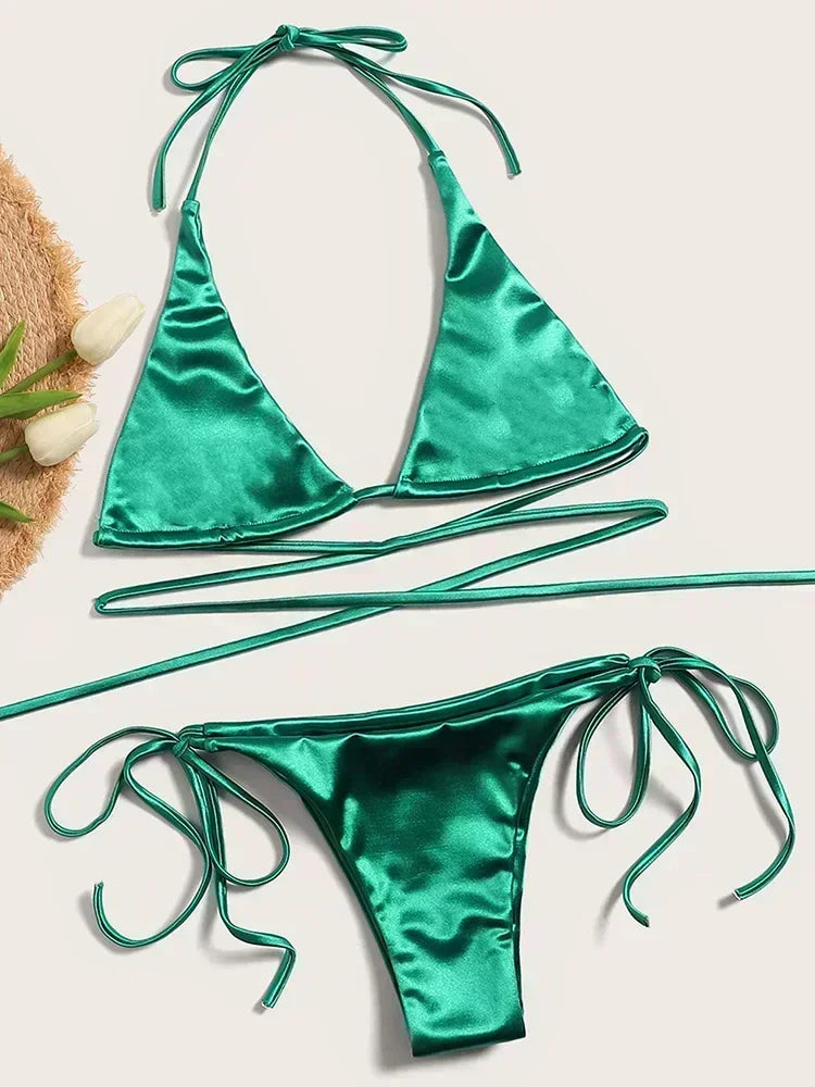 Shiny Halter Bikini
