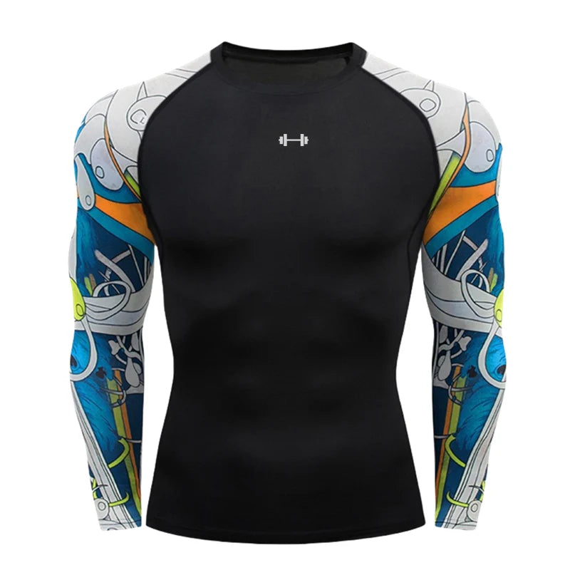 Fitted Crew Neck Long Sleeve Compression T Shirt