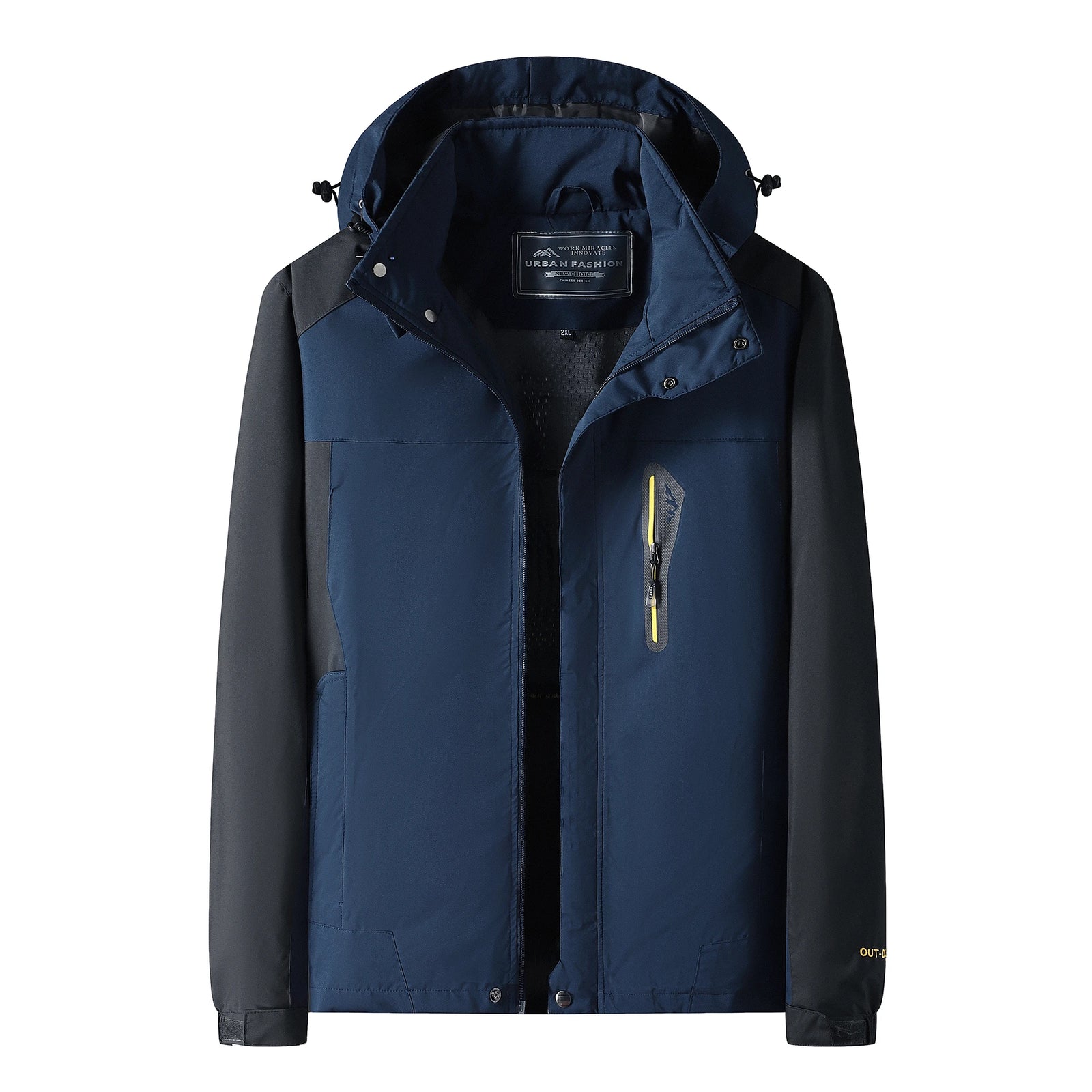 Men's Hooded Contrast Panel Hiking Jacket