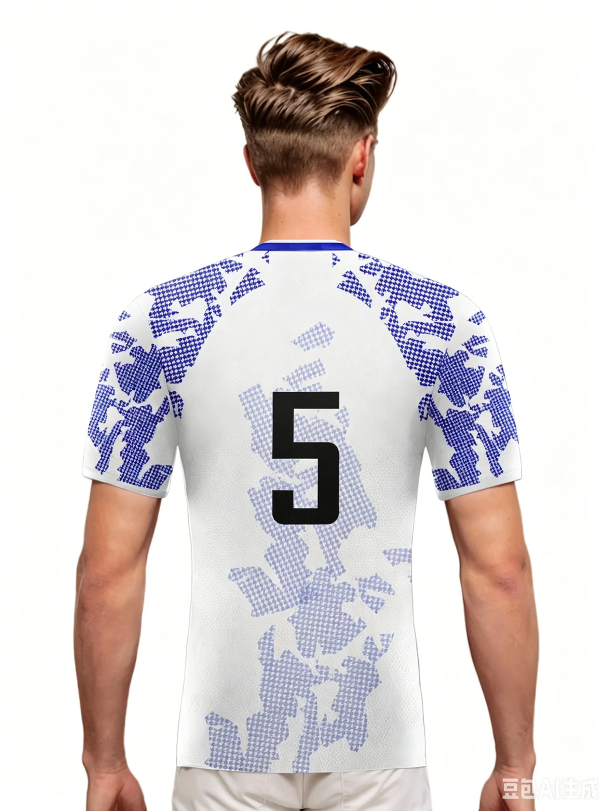 USA Graphic Short Sleeve Collared Sports Jersey with Number Print