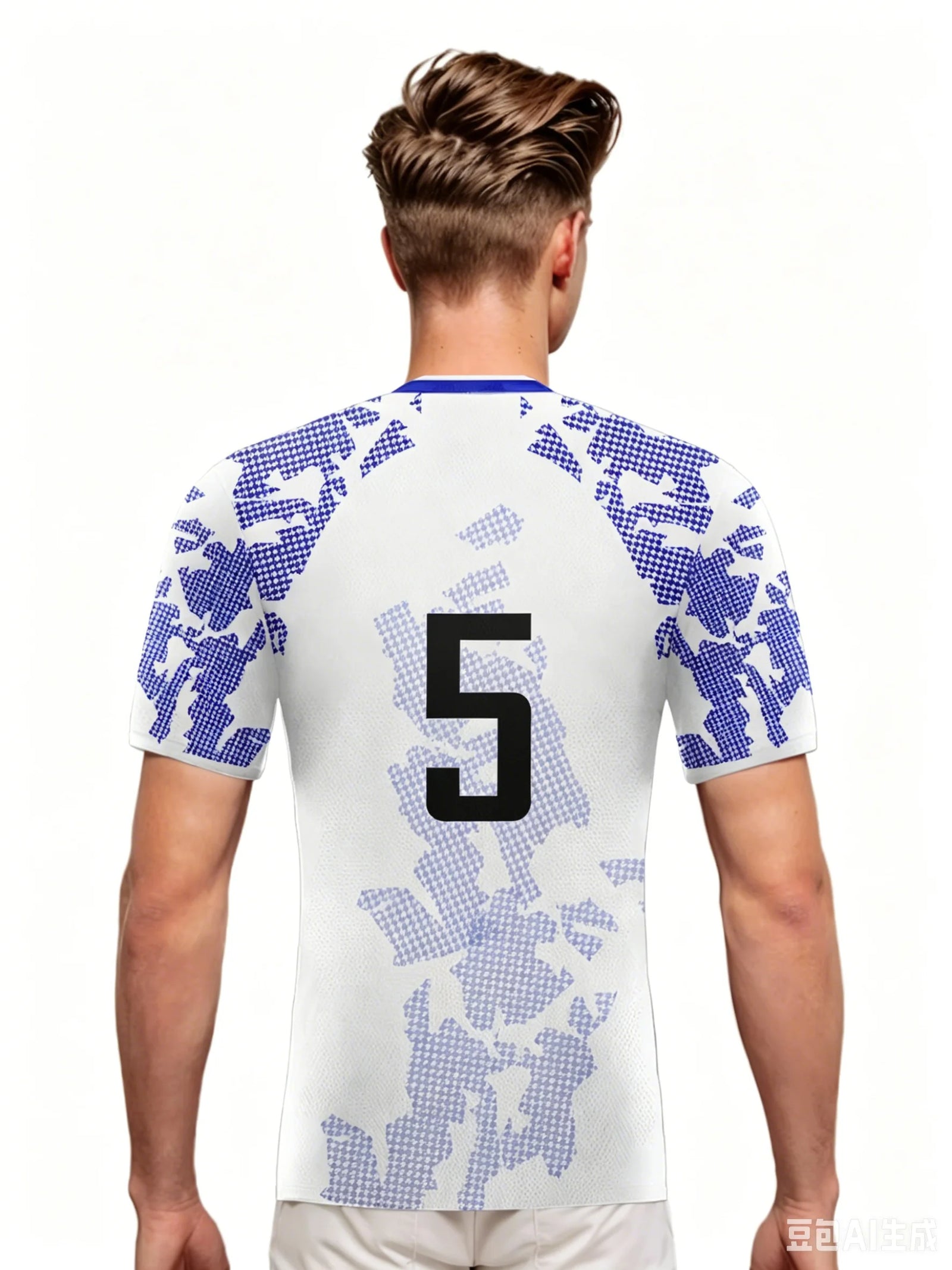USA Graphic Short Sleeve Collared Sports Jersey with Number Print