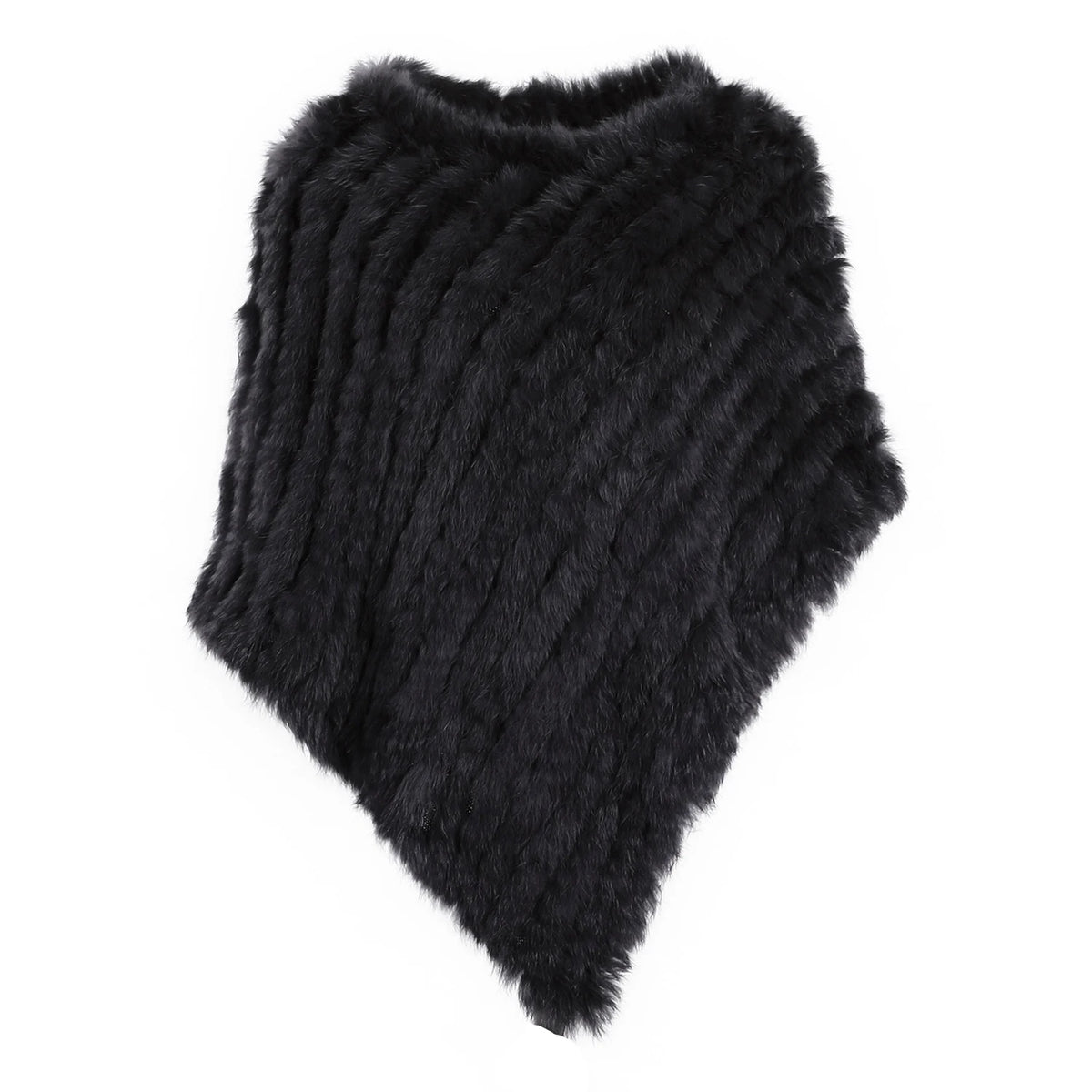 Textured Pointed Hem Poncho for Layering over Outfits