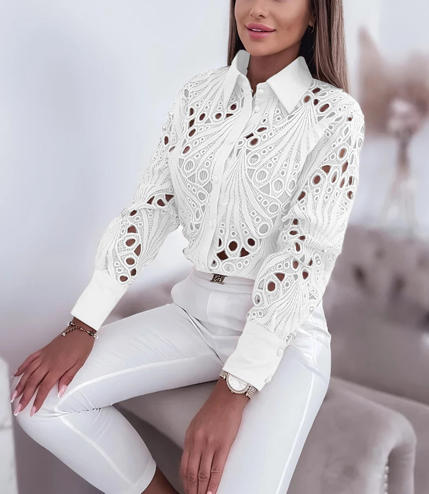 Women's Long Sleeve Button Front Shirt