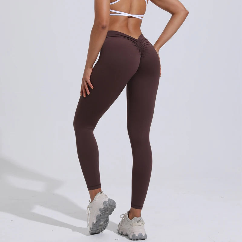 Women's V Back Full Length Leggings For Workout Outfits