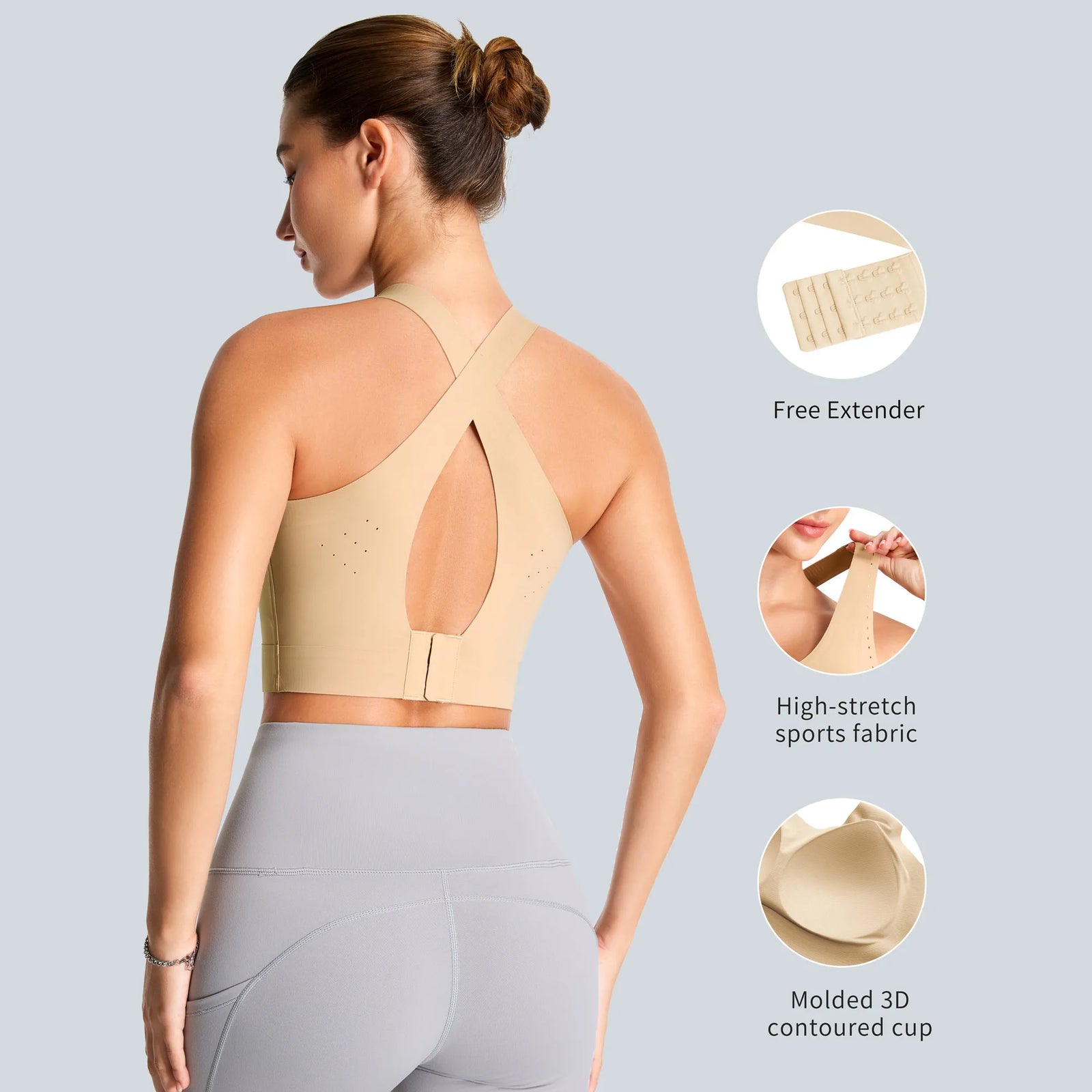 Women's Cross Back Cutout Sports Bra