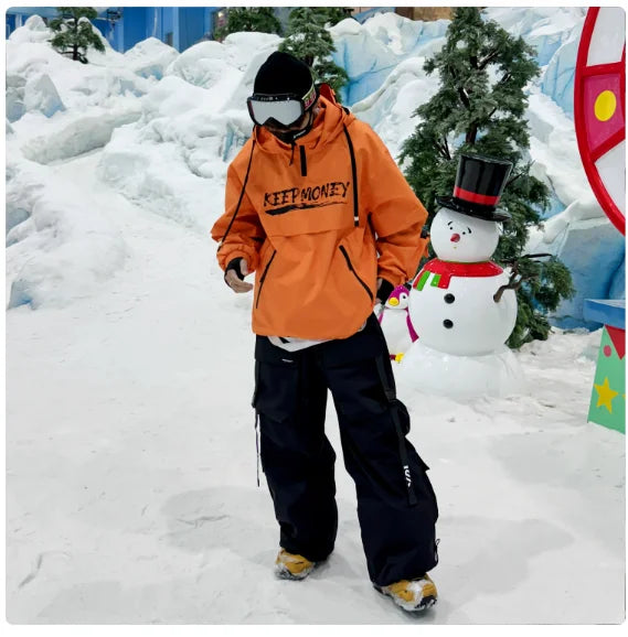 Hooded Ski Jacket and Pants Clothing Set with Style Options