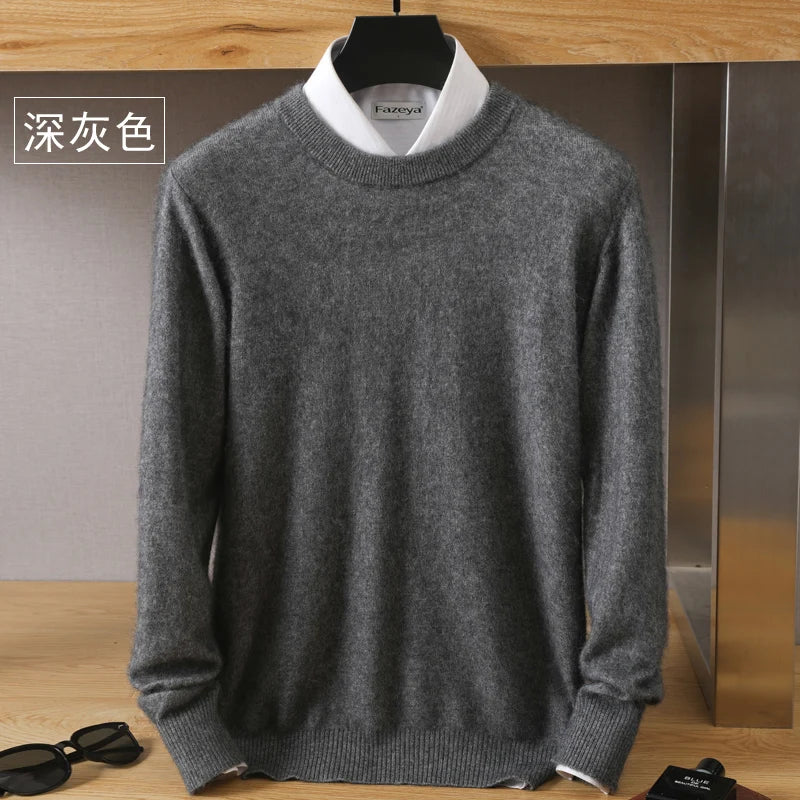 Men's Plain Crew Neck Long Sleeve Knit Sweater