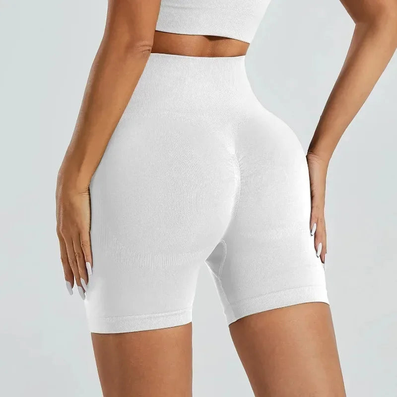 Women's High-Waist Knit Yoga Shorts with Stretch Fit for Training
