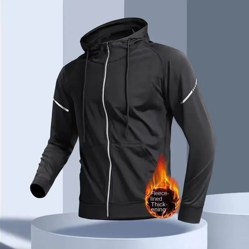 Hooded Long Sleeve Full Zip Running Sports Jacket