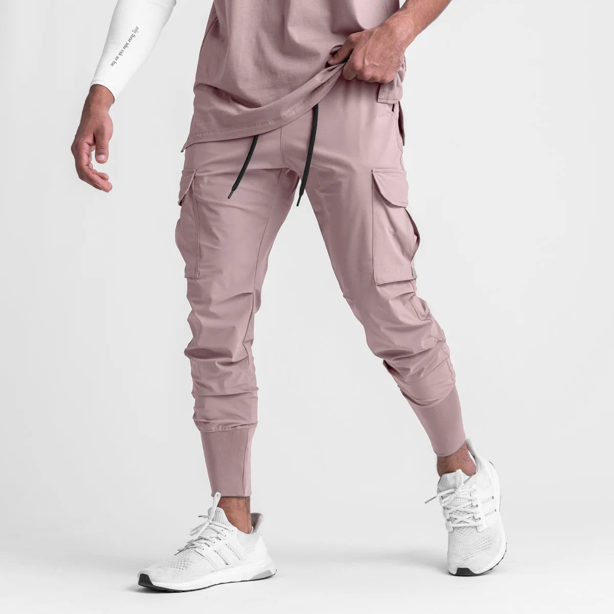 Men's Multi Pocket Drawstring Waist Casual Cargo Pants