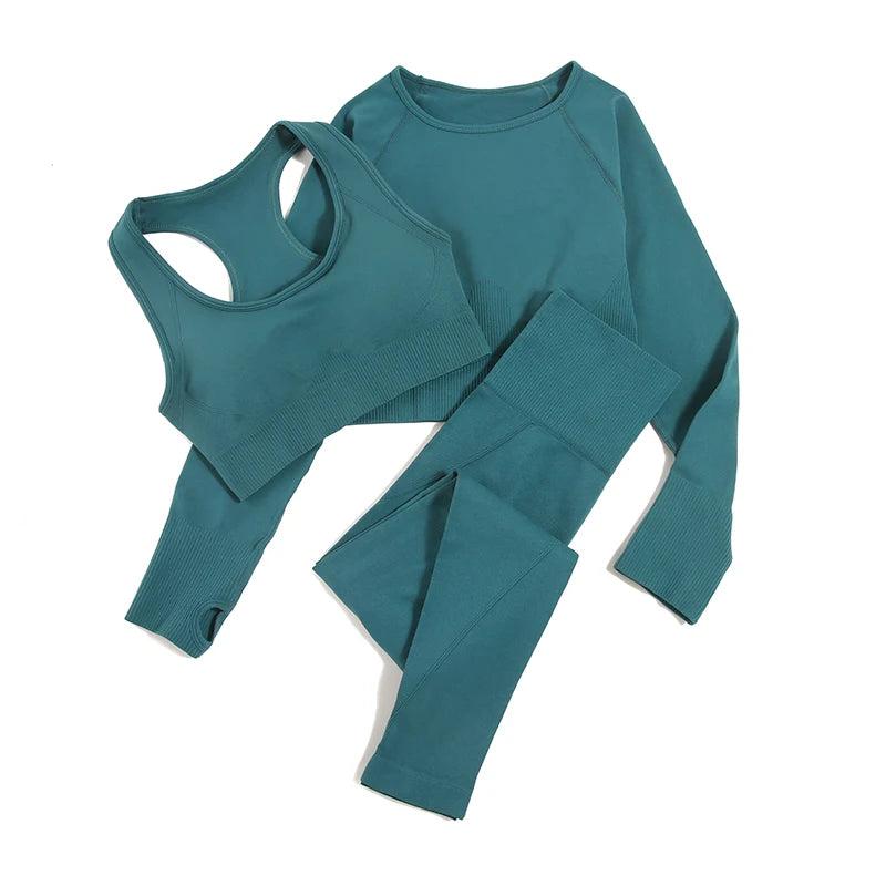 Women's Variable Sleeve Top And Bottoms Yoga Set