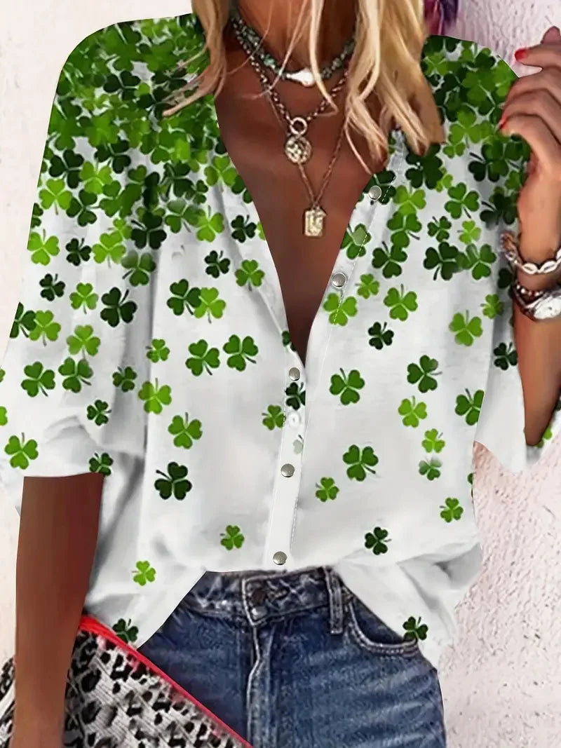 Women's Printed Button Front Shirt in Assorted Designs
