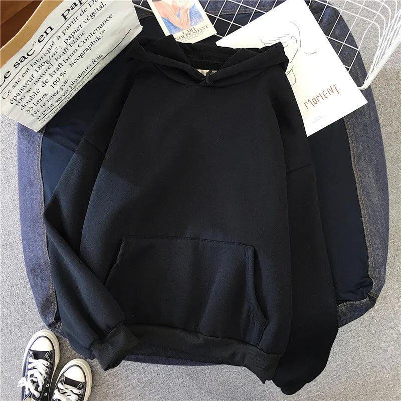 Long Sleeve Casual Hooded Sweatshirt with Relaxed Streetwear Styling