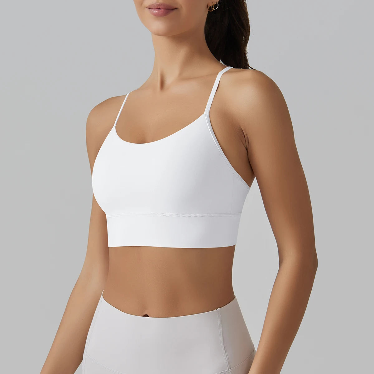 Women's Nylon Blend Y Back Sports Bra with a Fitted Stretch Shape