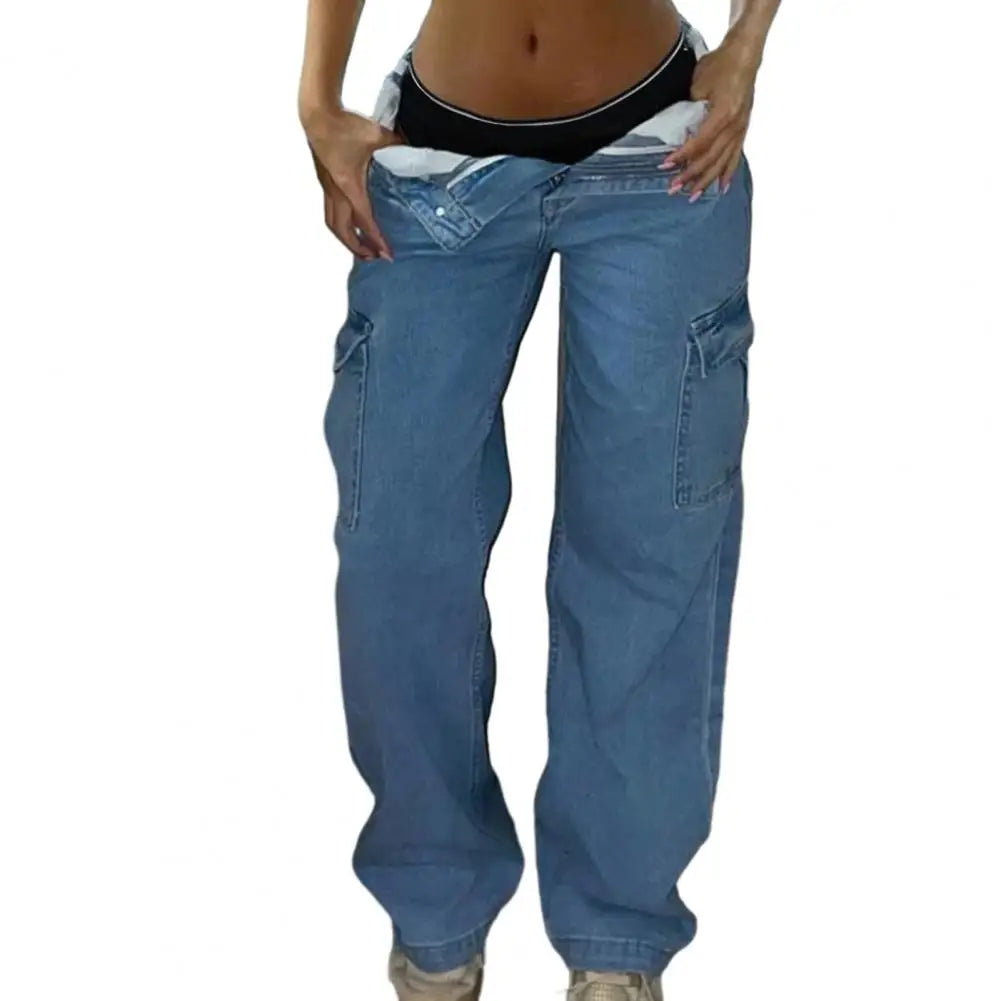 Women's Cargo Pants with Relaxed Legs and Flap Side Pockets