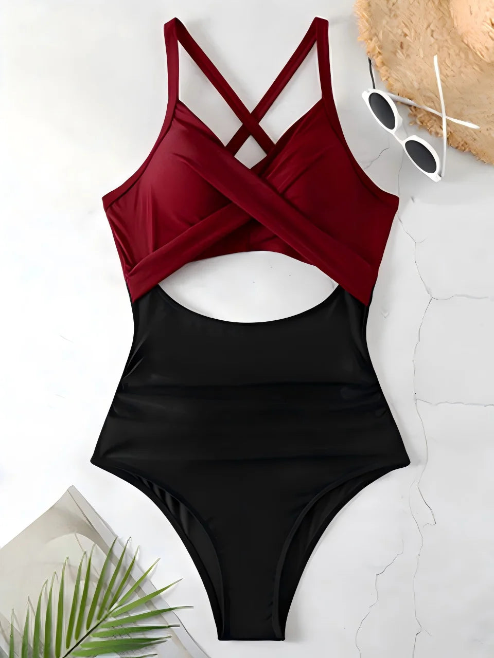 Ruched Solid One-Piece Swimsuit