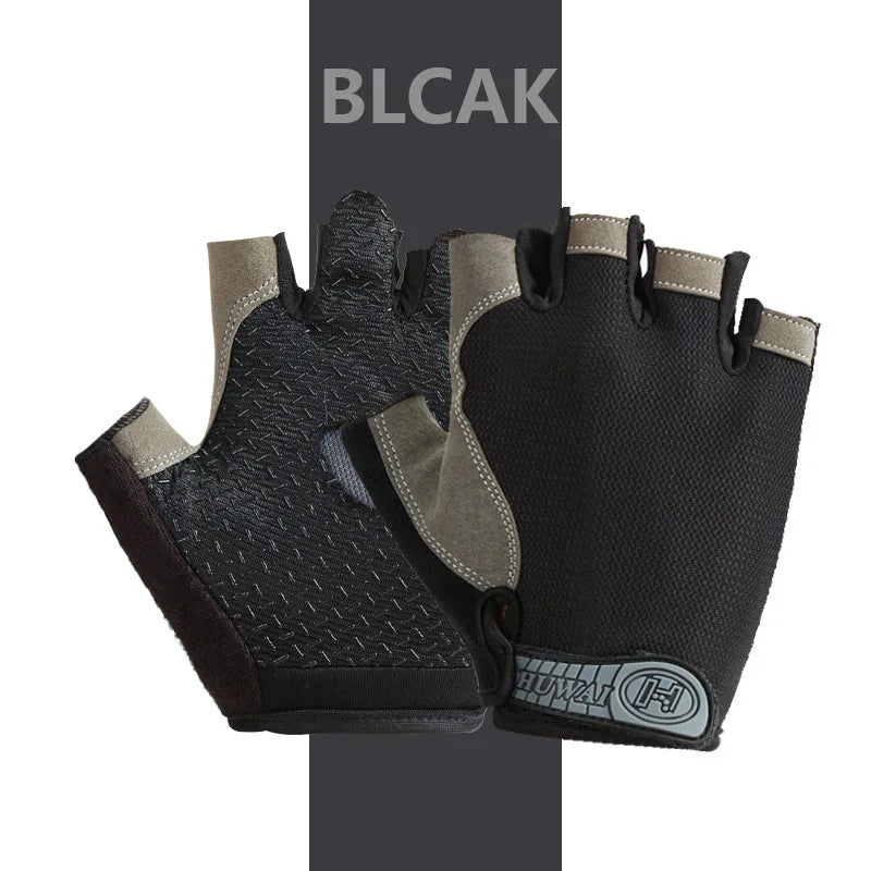 Fingerless Cycling Gloves with Adjustable Short Wrist Straps