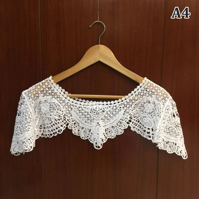 Crochet Floral Lace Capelet for Layering over Dresses and Tops
