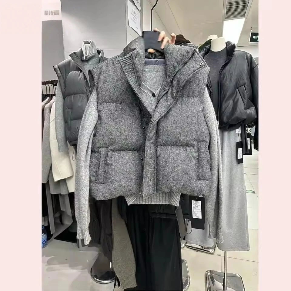 Women's Cotton-Blend Zip-Front Vest