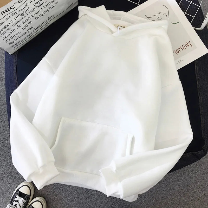 Long Sleeve Casual Hooded Sweatshirt with Relaxed Streetwear Styling