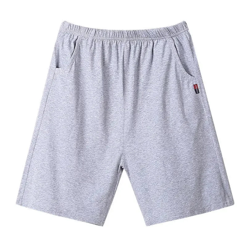 Men's Solid Pocket Elastic Waist Knee Length Lounge Sleep Shorts