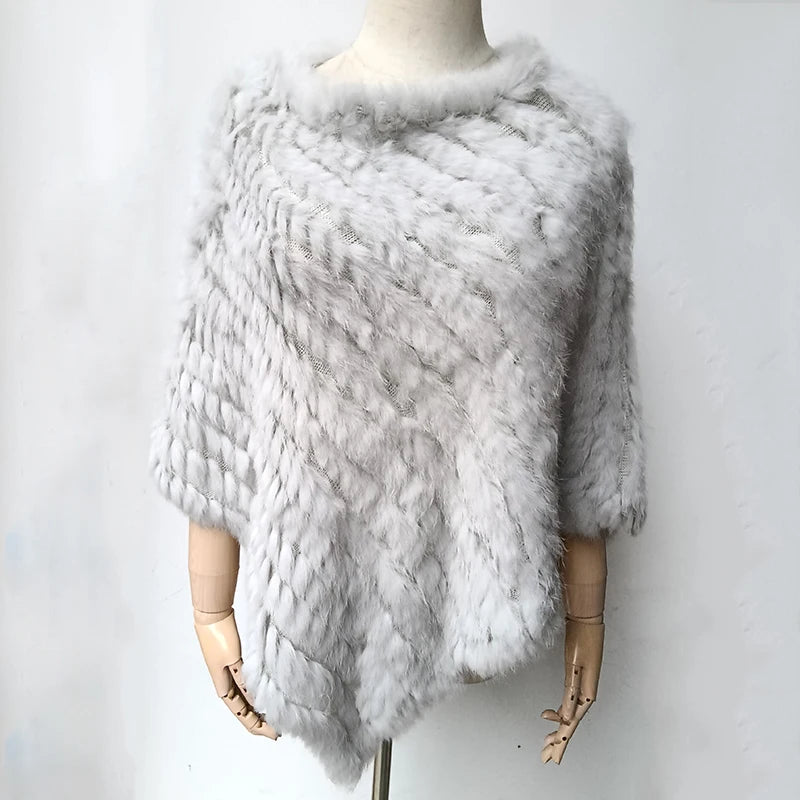 Textured Pointed Hem Poncho for Layering over Outfits