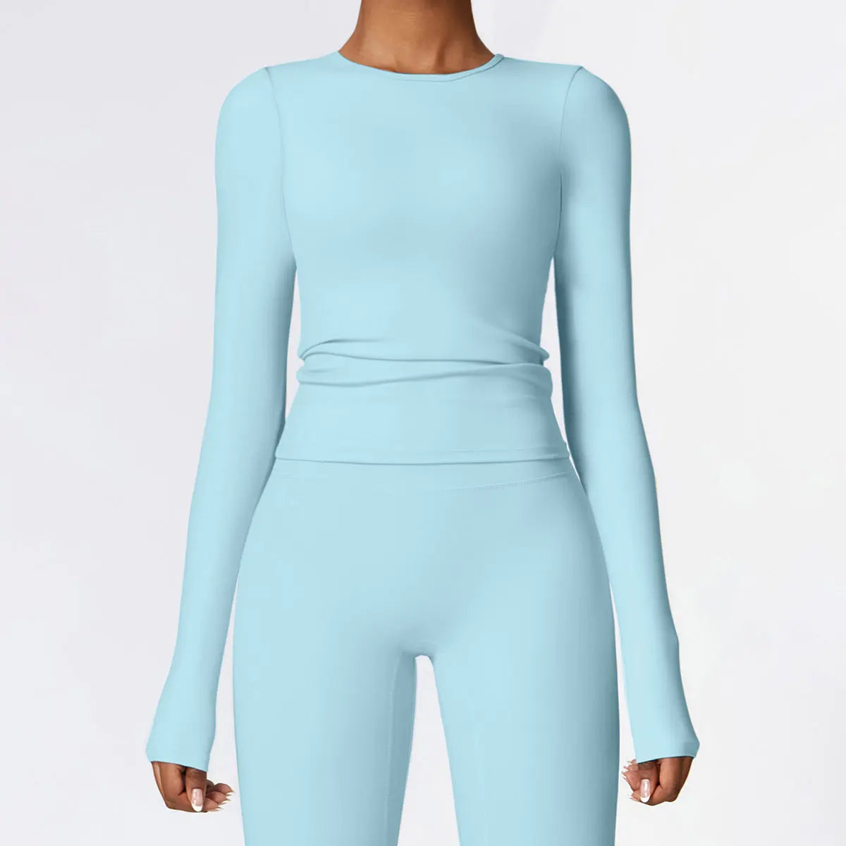 Women's Crew Neck Fitted Long Sleeve T-shirt For Workout Outfits