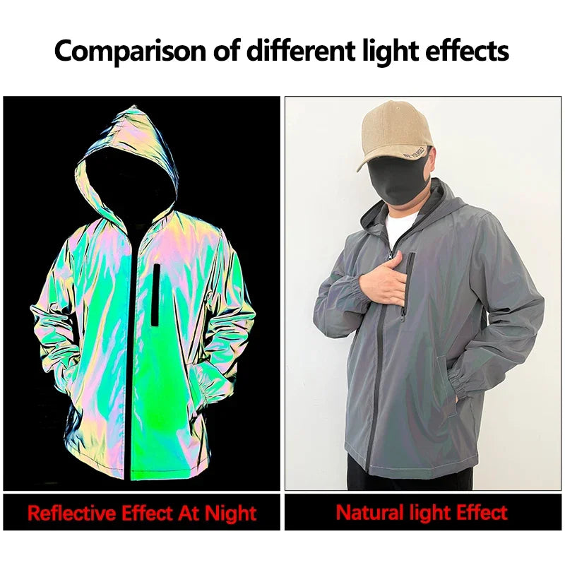 Hooded Long Sleeve Full Zip Casual Streetwear Jacket