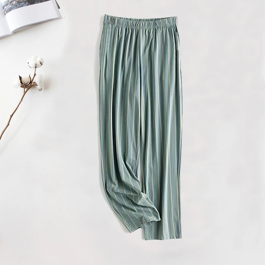 Men's Patterned Elastic Waist Straight Leg Pajama Lounge Pants
