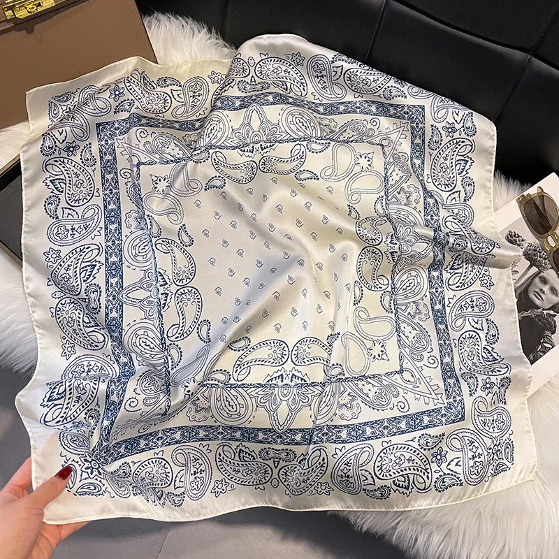 Patterned Square Scarf with Paisley and Houndstooth Style Options